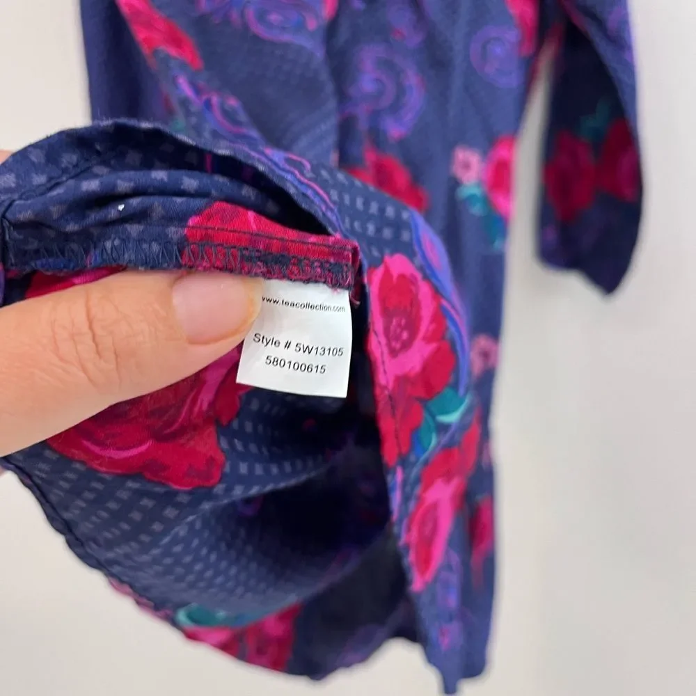 Tea Collection Floral Tunic Blouse Girls Size 8